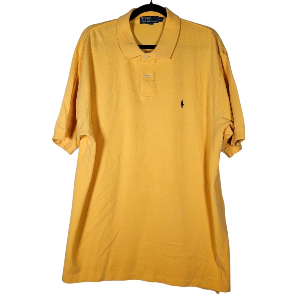 Polo Ralph Lauren Polo Shirt Men's XXL Butter Yellow Cotton Performance Preppy